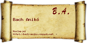 Bach Anikó névjegykártya