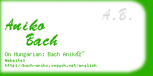 aniko bach business card